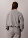 Grey Cotton Fleece Bubble Hem Sweatshirt  Women