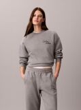 Grey Cotton Fleece Bubble Hem Sweatshirt  Women