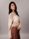 White Alpaca Wool Blend Stripe Logo Jumper  Women