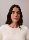 White Cotton Wool Textured Logo Jumper  Women