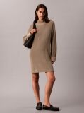 Brown Relaxed Rib Mini Dress  Women