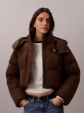 Brown 2-in-1 Convertible Down Puffer Jacket  Women