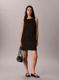 Negru Rochie Mini Din Denim Cu Logo Repetat  Femei