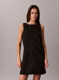 Negru Rochie Mini Din Denim Cu Logo Repetat  Femei