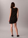 Negru Rochie Mini Din Denim Cu Logo Repetat  Femei