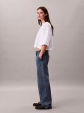 White Bold Logo Boxy Cropped T-Shirt  Women