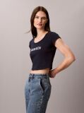 Blue Varsity Logo Baby Fit T-Shirt  Women
