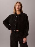 Black All-Over Logo Denim Jacket  Women