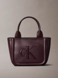 Rosu Geanta Tote Mica Cu Logo Monogram Embosat  Femei