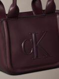 Rosu Geanta Tote Mica Cu Logo Monogram Embosat  Femei