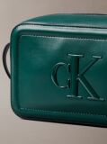 Verde Geanta Tip Camera Cu Logo Monograma In Relief  Femei