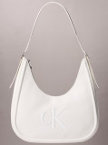 White Soft Touch Crescent Logo Hobo Bag  Women
