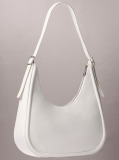 White Soft Touch Crescent Logo Hobo Bag  Women