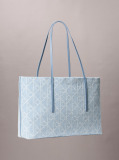 Denim Geanta Tote Mare Din Denim Jacquard Cu Borseta  Femei