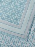 Albastru Esarfa Patrata Din Modal Jacquard Cu Emblema  Femei