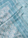 Albastru Esarfa Patrata Din Modal Jacquard Cu Emblema  Femei
