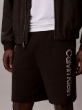 Negru Pantaloni Scurti Din Bumbac Terry Cu Logo Grafic  Barbati