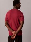 Rosu Tricou Slim Din Bumbac Cu Emblema  Barbati