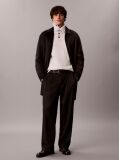 White Wool Cotton Button Collar Jumper  Men