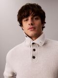 White Wool Cotton Button Collar Jumper  Men