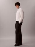 White Wool Cotton Button Collar Jumper  Men