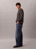 Gri Pulover Din Amestec De Lana Cu Logo Jacquard  Barbati