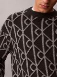 Gri Pulover Din Amestec De Lana Cu Logo Jacquard  Barbati