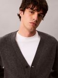 Grey Soft Wool V-Neck Cardigan  Men