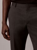Negru Pantaloni De Costum Slim Din Tesatura Texturata De Lana  Barbati