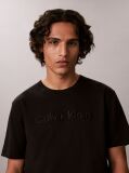 Negru Tricou Din Tricot Interlock Cu Finisaj Matasos Si Logo Brodat  Barbati