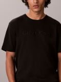 Negru Tricou Din Tricot Interlock Cu Finisaj Matasos Si Logo Brodat  Barbati