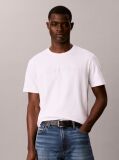 Alb Tricou Din Tricot Interlock Cu Finisaj Matasos Si Logo Brodat  Barbati