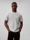 Gri Tricou Clasic Din Material Waffle  Barbati