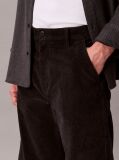 Negru Pantaloni Chino Din Catifea Raiata, Drepti, In Stilul Anilor '90  Barbati