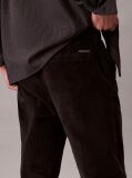 Negru Pantaloni Chino Din Catifea Raiata, Drepti, In Stilul Anilor '90  Barbati