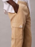 Bej Pantaloni Cargo Skinny Din Twill  Barbati