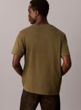 Verde Bluza De Trening Din Terry Cu Decolteu Rotund Si Logo Monograma  Barbati
