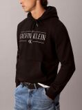 Negru Hanorac Din Bumbac Fleece Cu Logo Varsity  Barbati