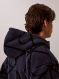 Albastru Hanorac Din Fleece Sherpa Cu Fermoar Si Emblema  Barbati