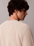 Beige Wool Blend Ribbed Jumper  Men