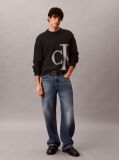 Black Pure Wool Monogram Jumper  Men