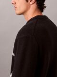 Black Pure Wool Monogram Jumper  Men