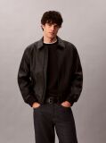 Negru Geaca Bomber Cu Monograma Embosata In Relief  Barbati