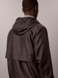 Negru Jacheta Windbreaker Cu Logo Imprimat Integral  Barbati