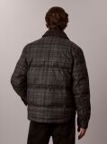 Gri Jacheta-Camasa Matlasata Cu Puf In Carouri Tartan  Barbati