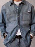 Denim 90s Relaxed Logo Denim Overshirt  Men