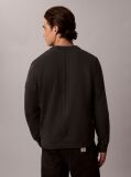Negru Bluza De Trening Din Bumbac Terry Cu Ecuson Monologo  Barbati