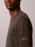 Negru Tricou Cu Maneca Lunga Din Tricot Waffle Cu Monologo  Barbati