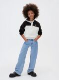 Bej Bluza De Trening Pentru Copii Cu Design Color Block  Fete