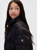 Black Kids' Hooded Logo Puffer Coat  Girls